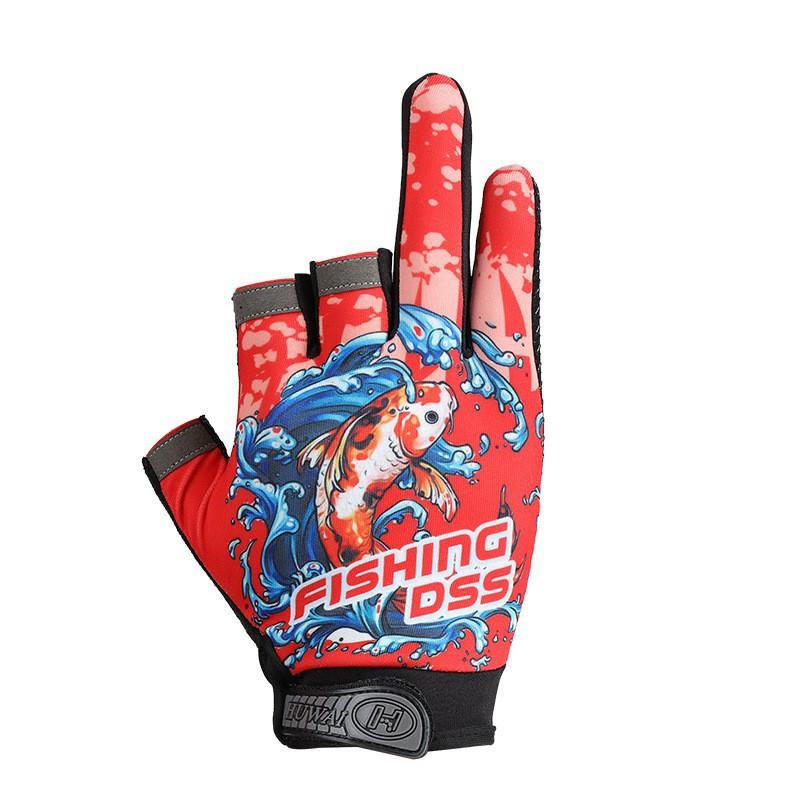 Waterproof Fishing Gloves Anti-Slip Anti-Hanging Climbing Cycling Cast Three-Finger Design Fish Gloves Sports Outdoor Protection