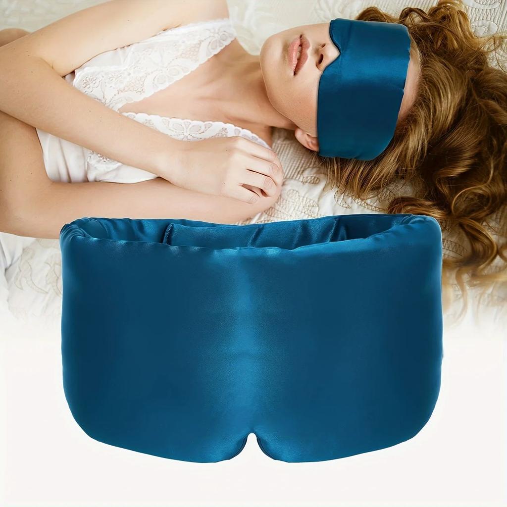 Silk Sleep Mask for Full Eye Coverage-Adjustable, Breathable & Skin-Friendly, Light-Blocking  for Restful Sleep, Sleep Eye Mask