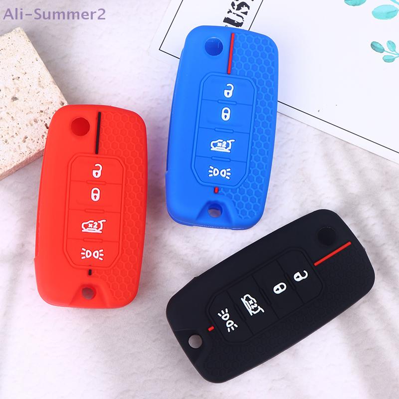{Summer2} Silicone Key Shell Cover for Jeep Cherokee, Compass S, Renegade, Grand Commander, and ForJcuv Charger