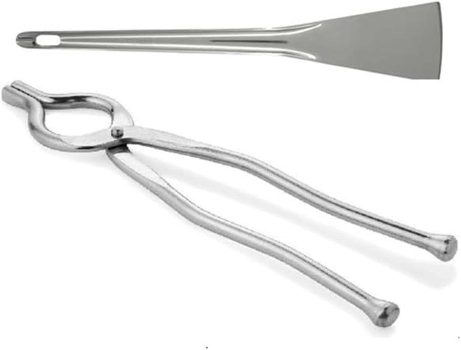TreegoArt Multifunctional Stainless Steel Spatula Turner Flat Spatula Dosa And Pakad Tongs For Home And Kitchen - Pack Of 2
