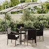 Vidaxl 5-Cz. Garden Furniture Set With Cushions, Black, Poly Rattan