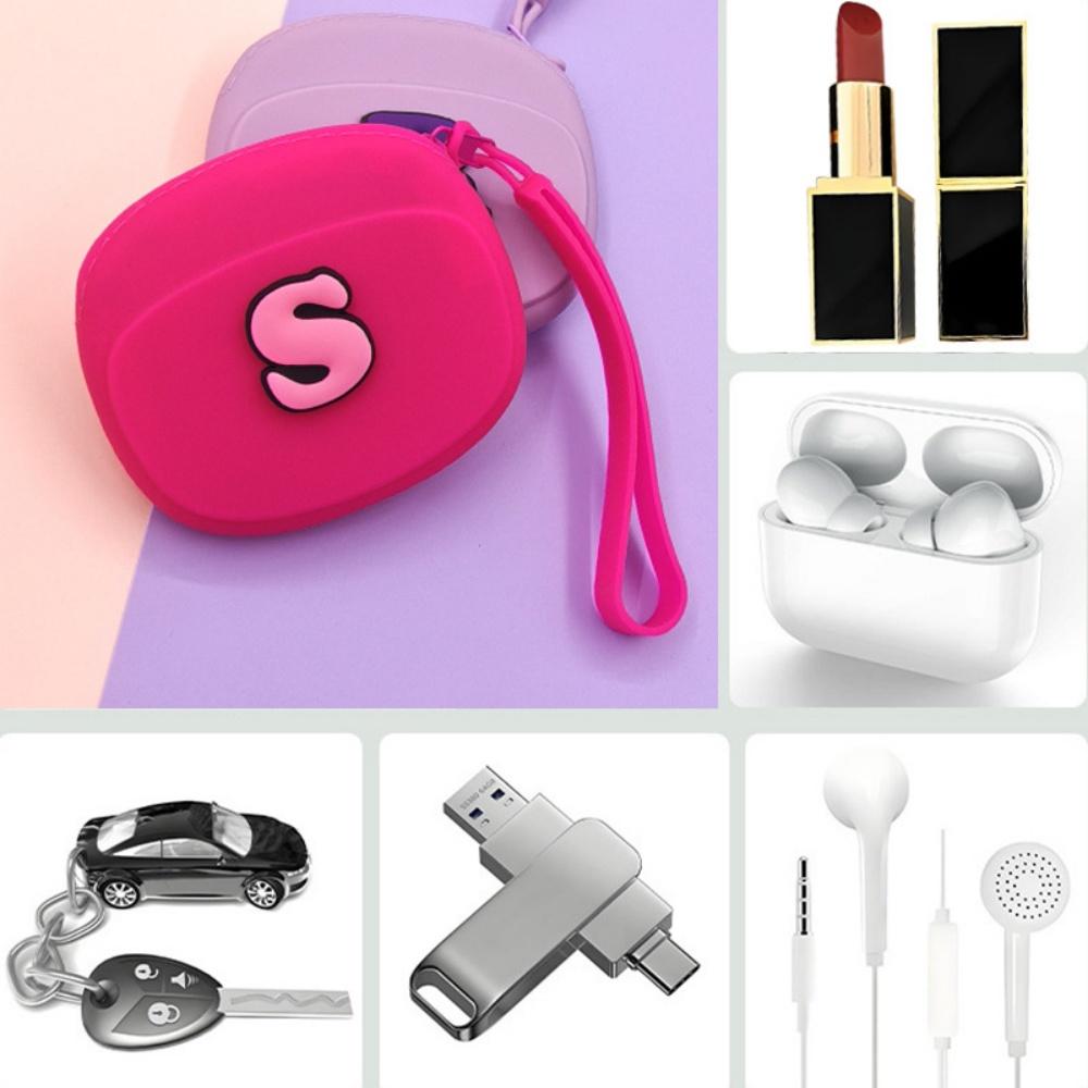 Letter Storage Bag Silicone Coin Purse Wallet with Lanyard Portable Data Cable Earphone Organizer Key Pouch Waterproof Wallets