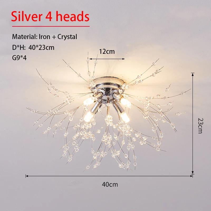 Modern Dandelion Crystal Beads Living RoomDining Room Bedroom, Ceiling Lighting Fixture Light Luxury Firefly G9LED Bulb