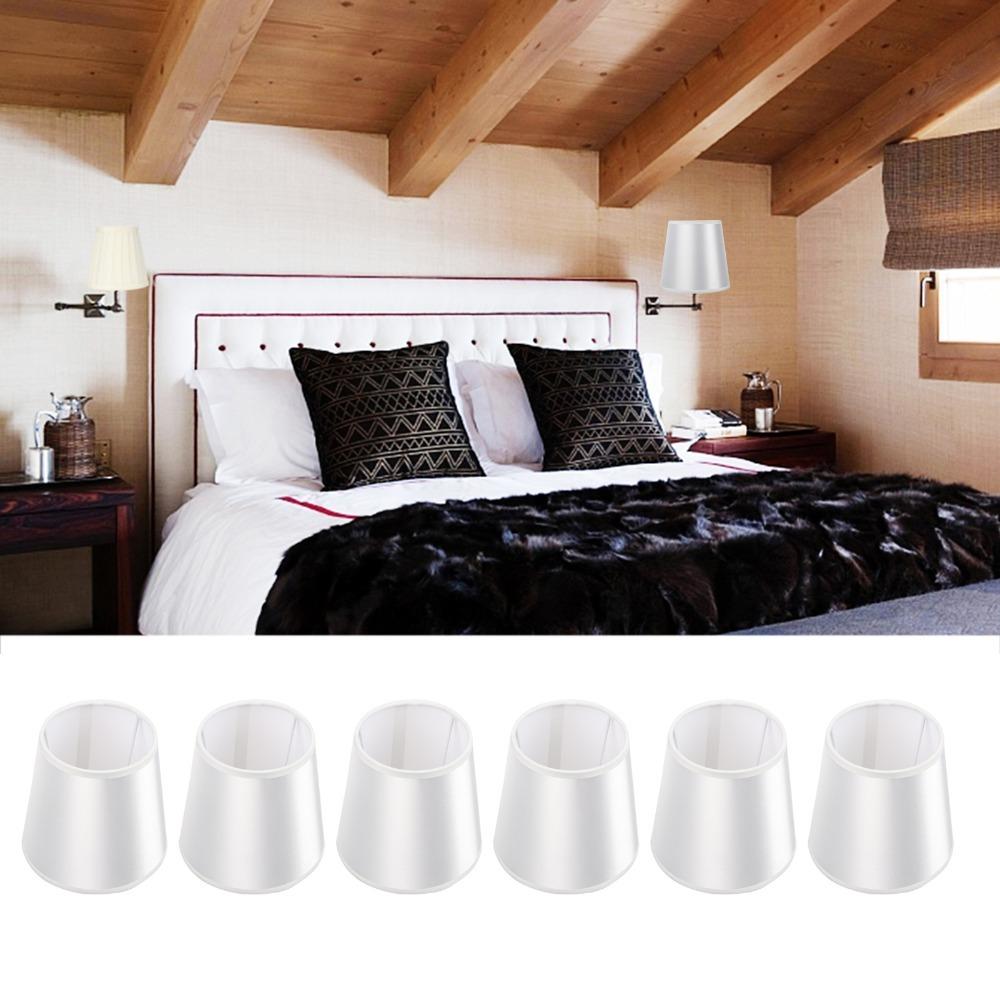 

6PCS Fabric Fabric Lamp Shade Barrel Shape Light Fixture Modern Pendant Lamp Shade Home Decoration білий