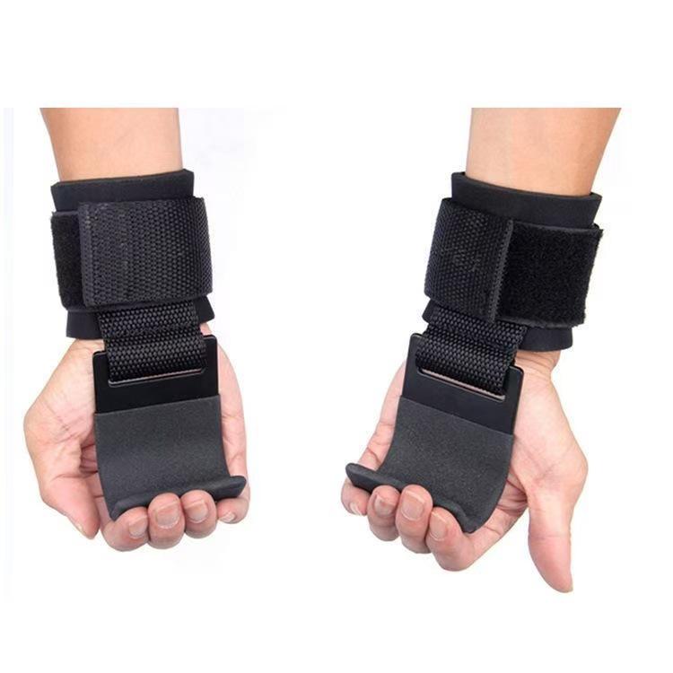 Weightlifting Grip Gloves with Steel Hooks and Wrist Support
