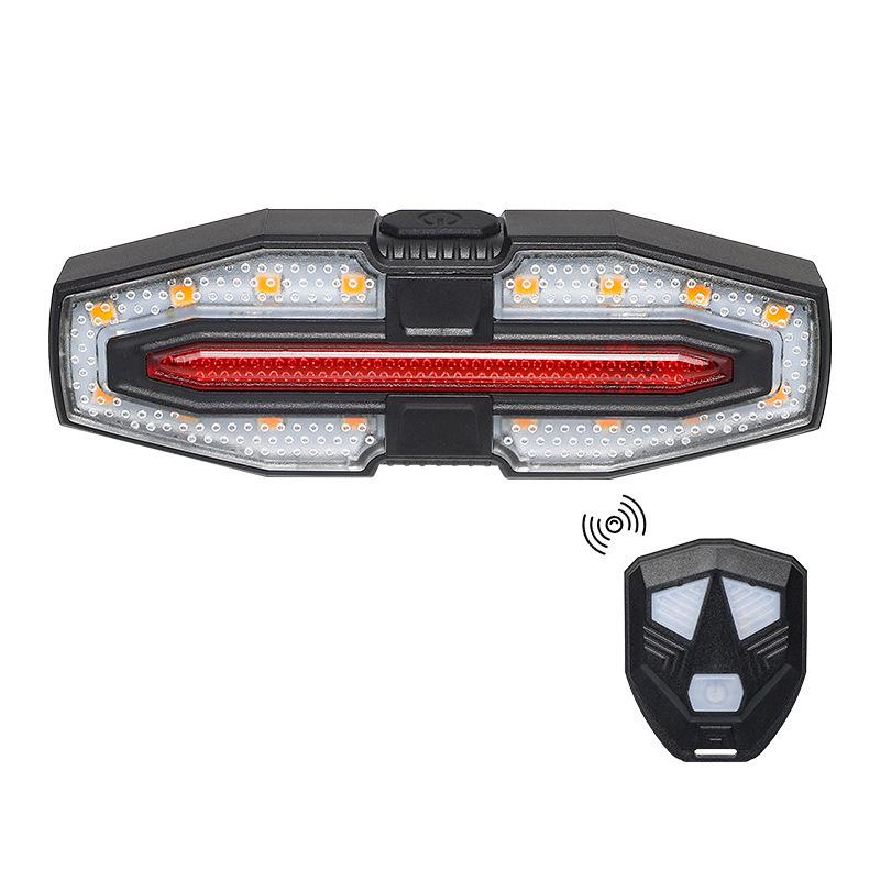 2024 USB Rechargeable Bicycle Turn Signals with Horn and Wireless Remote-Controlled Bright Rear Light for Night Riding.