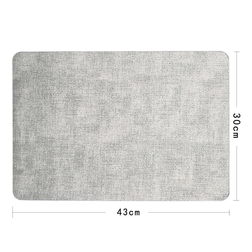 Nordic Thickened PU Leather Placemats Fabric Texture Rectangular Table Mats Hotel Dining Room Decor Durable Home Table Protector
