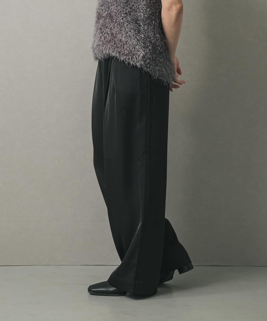 Sense of Place Black One Women's Satin-In-Tuck Pants, AAA6-24A002,