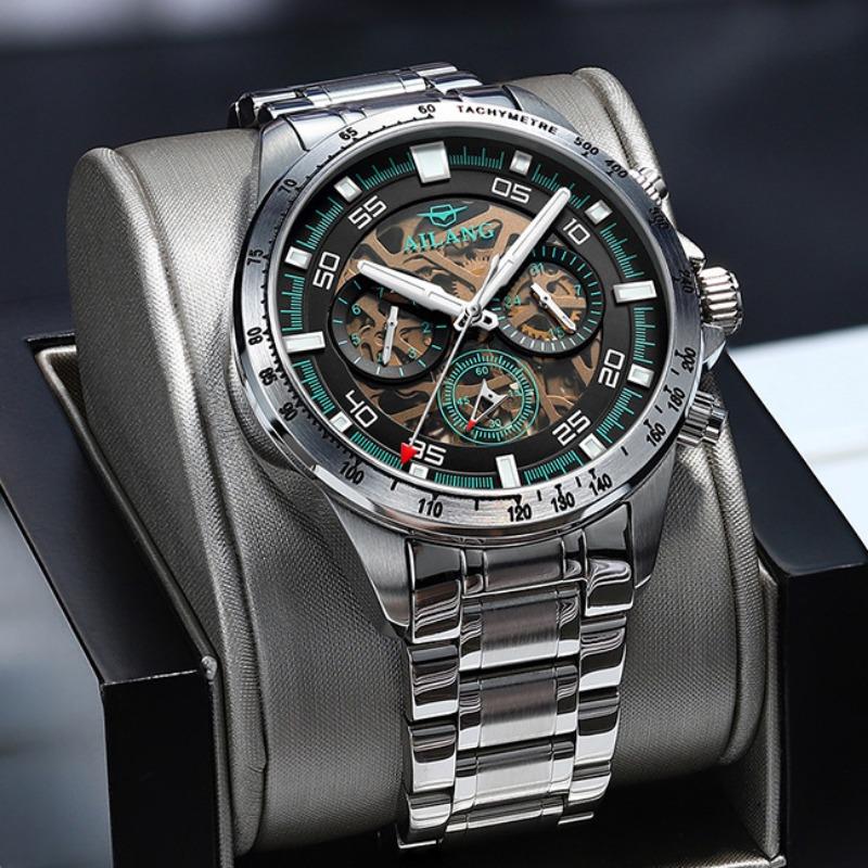 AILANG New Men's Watch Fully Automatic Hollow Mechanical Watch Multi -function Watches Waterproof