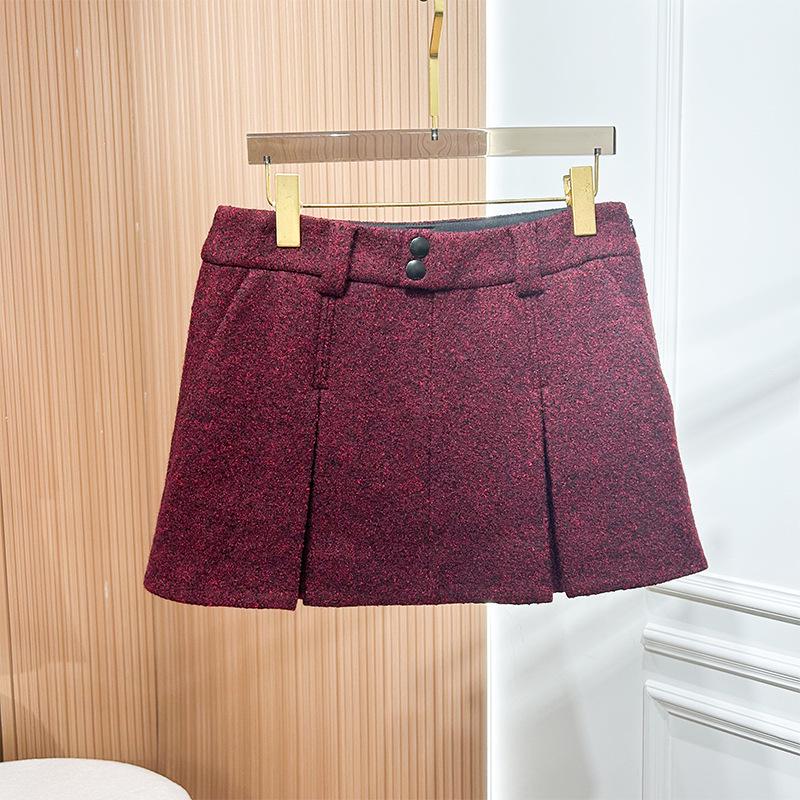 

Autumn/Winter 2025 High-End Dark Red Wool A-Line Skirt for Christmas & New Year XL темно-красного
