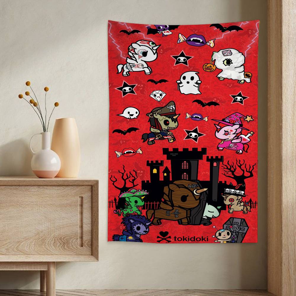 Japan Tokidokis Cartoon Tapestry Art Science Fiction Room Home Decor Wall Hanging Sheets