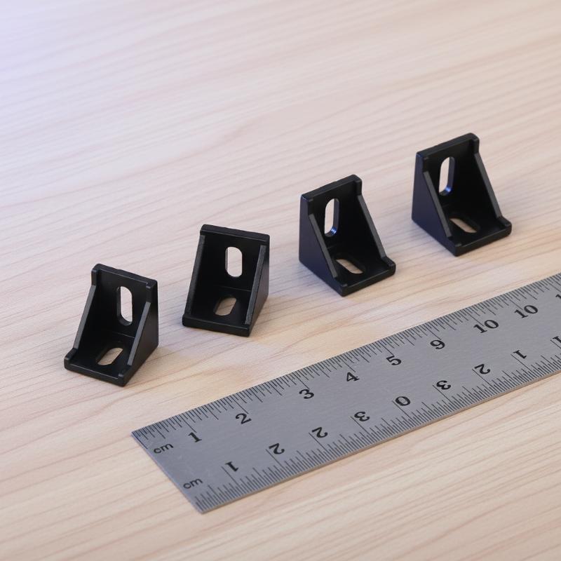 5Pcs Corner Bracket Fitting Black Angle Aluminum Connector 2020/2028/3030/3060/4040/4545 For Industrial Aluminum Profile