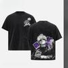 Jujutsu Kaisen Gojo Satoru Printed Tee Men Women Retro Washed T-shirts Cotton T Shirt Short Sleeve Clothing Harajuku Male Tshirt