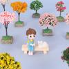 1Pcs Dollhouse Mini Artificial Tree Willow Maple Tree Cherry Tree Model Ornaments Garden Decorations
