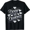 Denim and Diamonds Glam Cowgirl Party Design T-Shirt