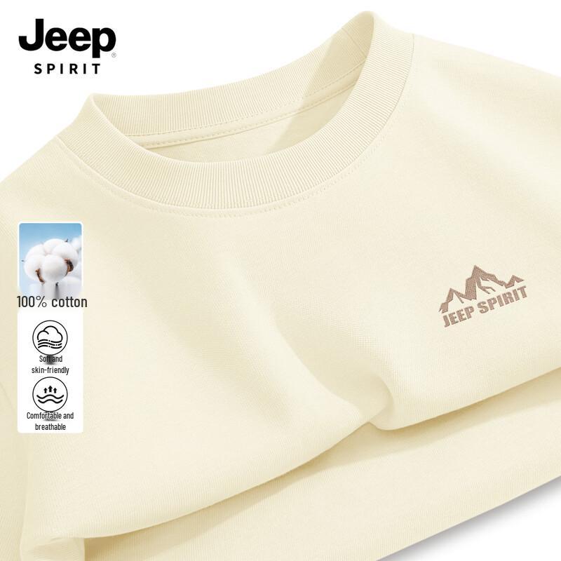 JEEP SPIRIT Men's Long Sleeve Round Neck Cotton T-Shirt