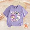 Cartoon Monster Elf Labubu Kids Adult Letter Printed T-shirt Summer Casual Women's Tees Top Girl and Boy Short Sleeve Clothing