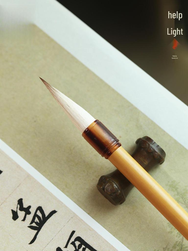 He San She Fuguang Mixed Hair Calligraphy Brush for Beginners - Soft Bristle, Regular Script