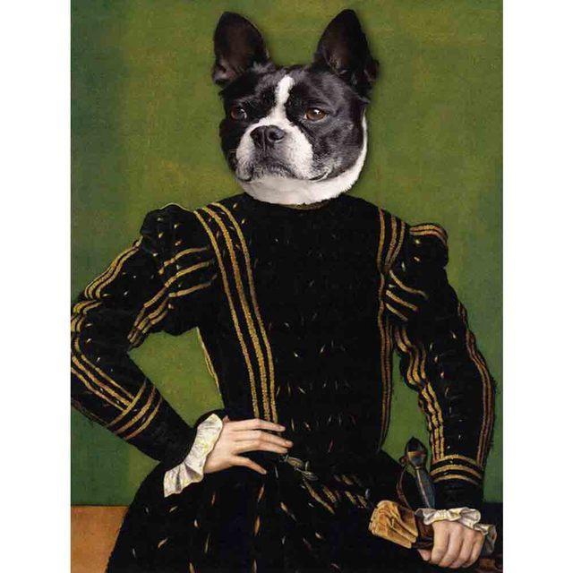 Funny Animal Posters Deer Cat Dog Portrait Poster Paintings and Canvas Painting Nordic Wall Art Pictures Room Living Room Decoration No Frame