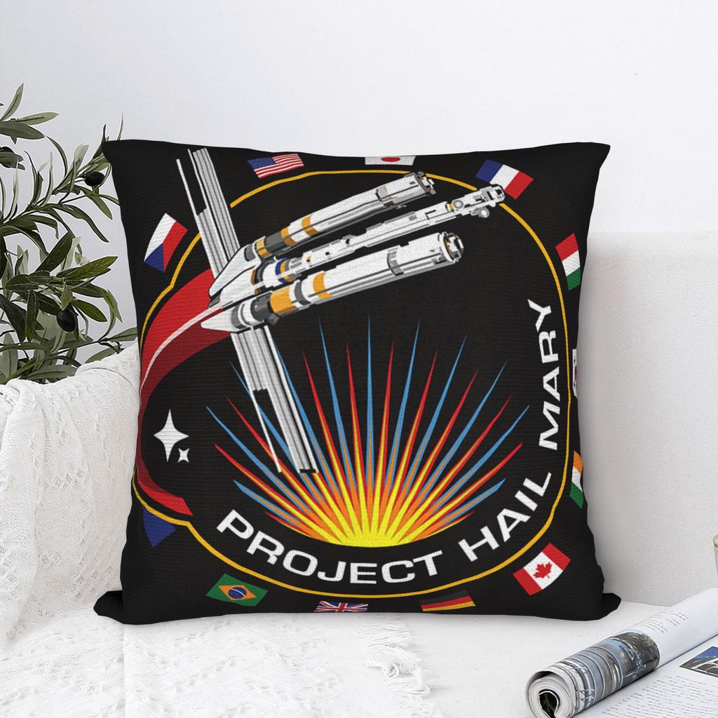 Project Hail Mary Mission Patch With Countries Pillow Cover Comfy Cushion Cover Fashion Pillow Case For Sofa Car Home Decor