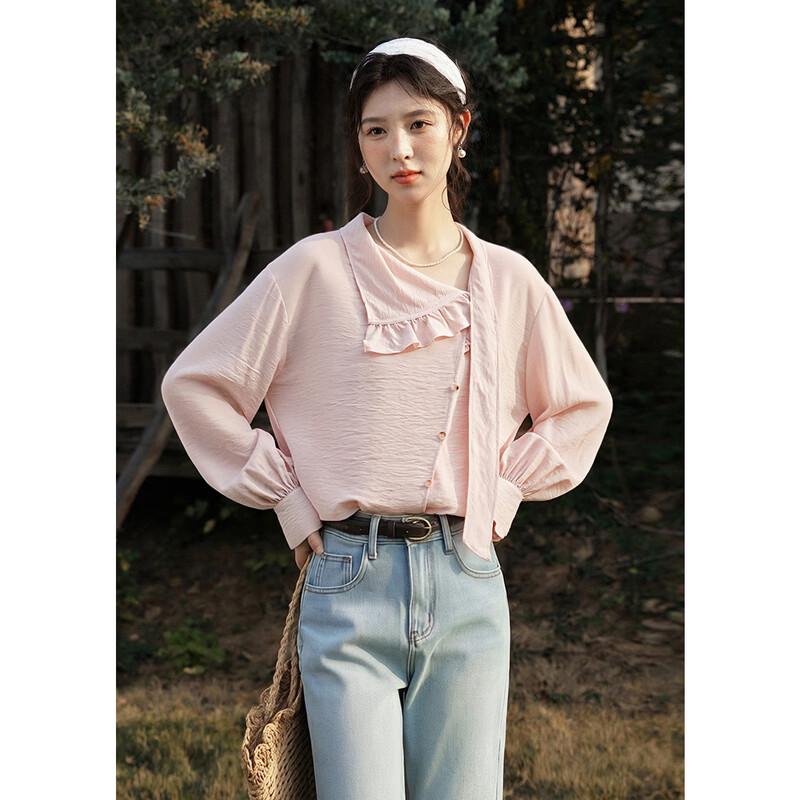 Women s French Style Ruffle Detail Blouse S