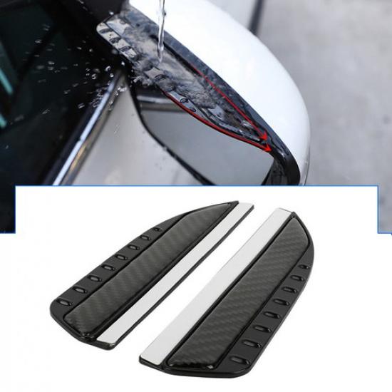 2x Carbon Fiber Cover Car Rear View Side Mirror Rain Visor Guard Accessories