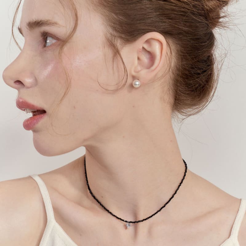 NUOY [Silver 925] Silver Cubic Heart Necklace