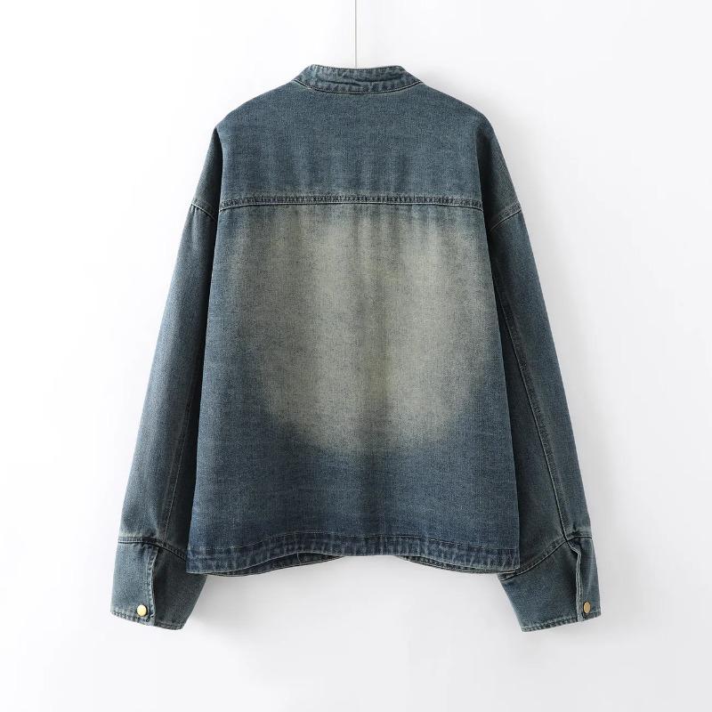 Retro Washed Denim Jacket for Women in Spring and Autumn Versatile and Stylish New Chinese Style Loose Autumn Design Jacket Top