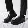 Derby Men Shoes PU Solid Color Low Heel Lace Up Classic Business Formal Banquet Men Shoes Large Size 38-48