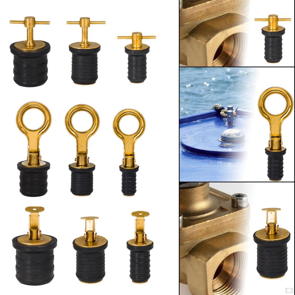 Brass Handle Drain Plug Boat Easy To Use, Accessories, Replaces Rubber with