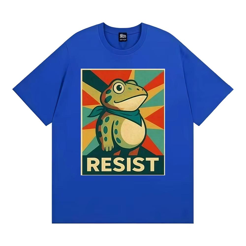 Portland Frog Dont Obey Resist Funny Tee Shirt Men Women Vintage Gothic Classic Tshirt Casual Humor Loose Short Sleeve T Shirt