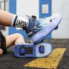 A1RW7V Kids' Retractable Double-Wheel Skating Shoes - Breathable Inline Roller Sneakers for Boys
