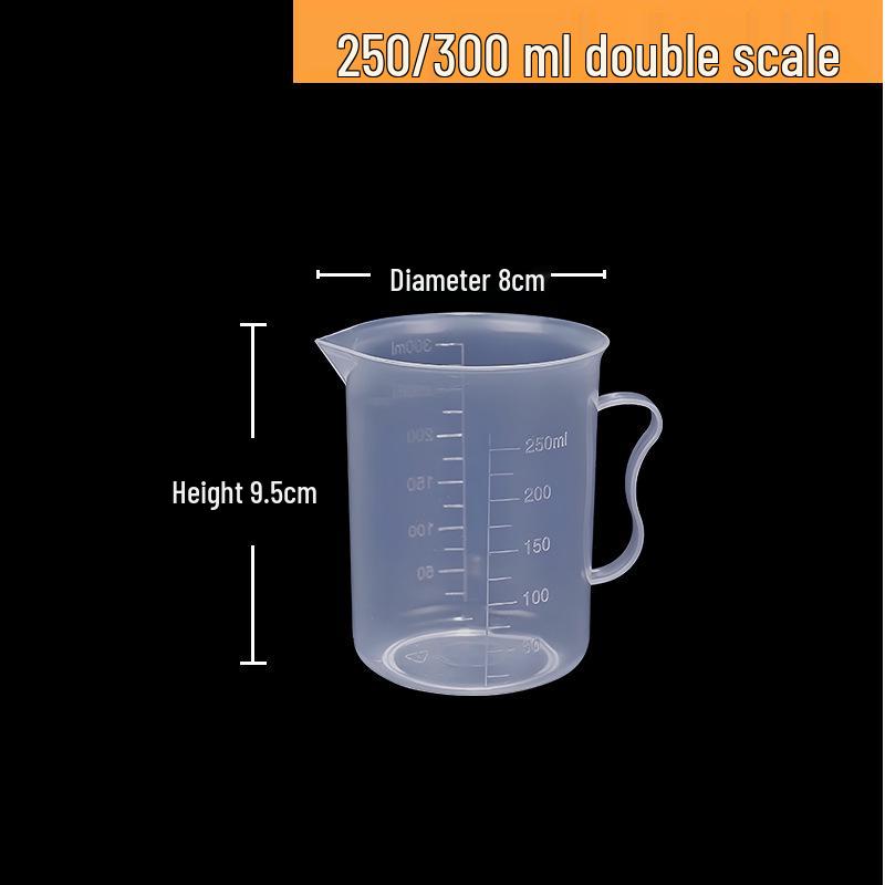 Large Capacity Transparent PP Measuring Cup with Handle for Baking and Milk Tea