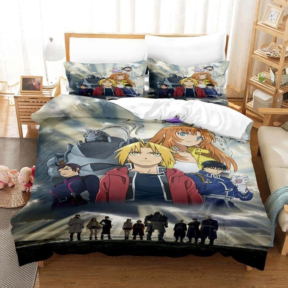 3D Printed Cartoons Fullmetal Alchemist Bedding Set Single Twin Full Queen King Size Bed Set Adult Kid Bedroom Duvet cover Sets Tool