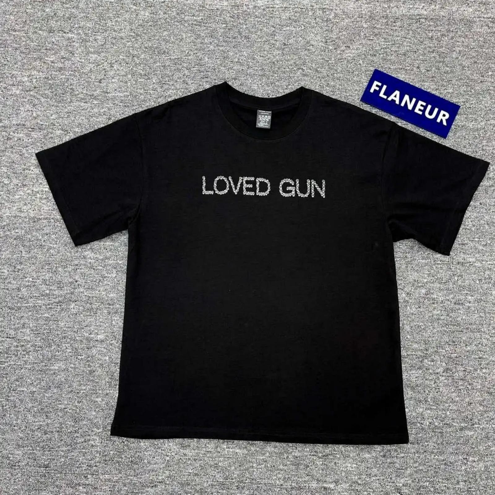 

New Novelty 2022 Men Number Nine Loved Gun T Shirts T-Shirt Hip Hop Skateboard Street Cotton T-Shirts Tee Top US size BG89 XXXXXL чорний