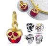 925 Silver Gold Red Apple Bone Halloween Series Beaded Charm for Women Diy Original Bracelet Jewelry Making Gift