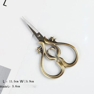 Antique Hand Sewing Cross Stitch Embroidery Scissors Stainless Steel Small Sharp Household Thread Head Craft Paper Cut Scissors