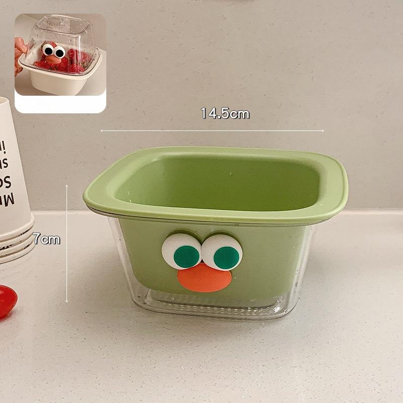 1pcs Double-layer Fruit Drain Basket Cute Washing Blue Washing Basin Drip Blue Drain New Magic Tool Exquisite Drain Basket Mini Fruit Basin
