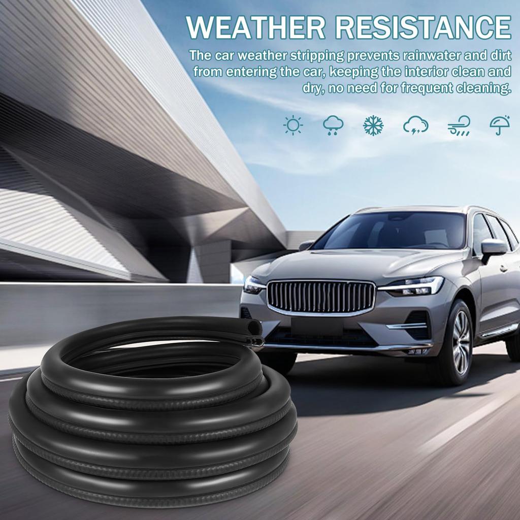 VORCOOL Car Door Car Door Seal Auto Door Edge Rubber Edge Soundproofing Insulation 6 Meters Weatherstrip, Strip, Trim, Trim, Strip,