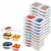 5/10/15/20Pcs Double Compartment Condiment Containers With Lids Portable Compartment Snack Boxes Suitable For Outdoor Picnics