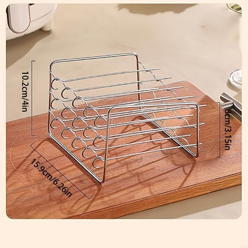 2 Set Stainless Steel Cooking Skewer Wire Rack for Air Fryers Oven Easy Operation for Family Gatherings Outdoor Barbecue HX6C