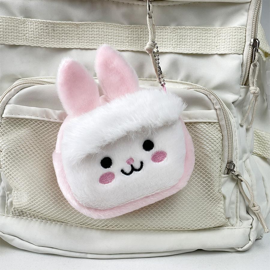

Rabbit Pink Delightful Plush Coin Bag Adorable Girls Accessory Ideal For Gifts