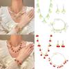 Versatile Cherries Strawberry Fashion Jewelry Set Unique Strawberry/Cherries Necklace Bracelet Ear Rings