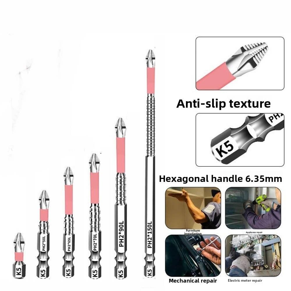 6/10pcs Impact Resistant Batch Head Anti-Slip Ph2 Screwdriver Bit  For Electric Screwdriver