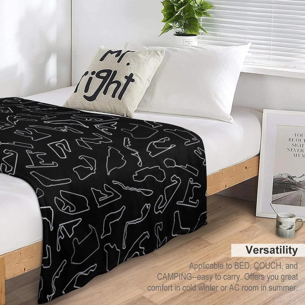 F1 Circuits Throw Blanket Fashion Sofa Blankets Soft Plush Plaid Decorative Bed Blankets
