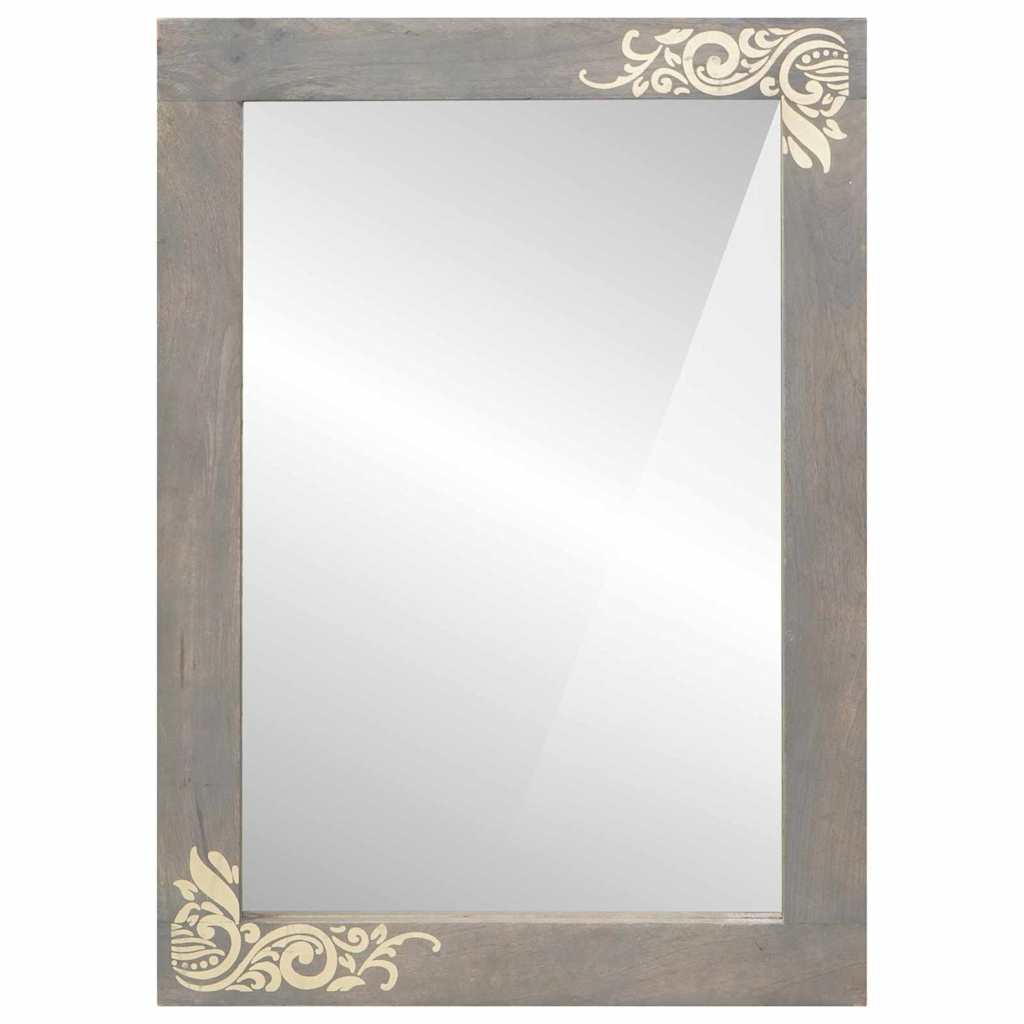 Bathroom Mirror with Grey Frame 70 x 50 x 2.5 cm