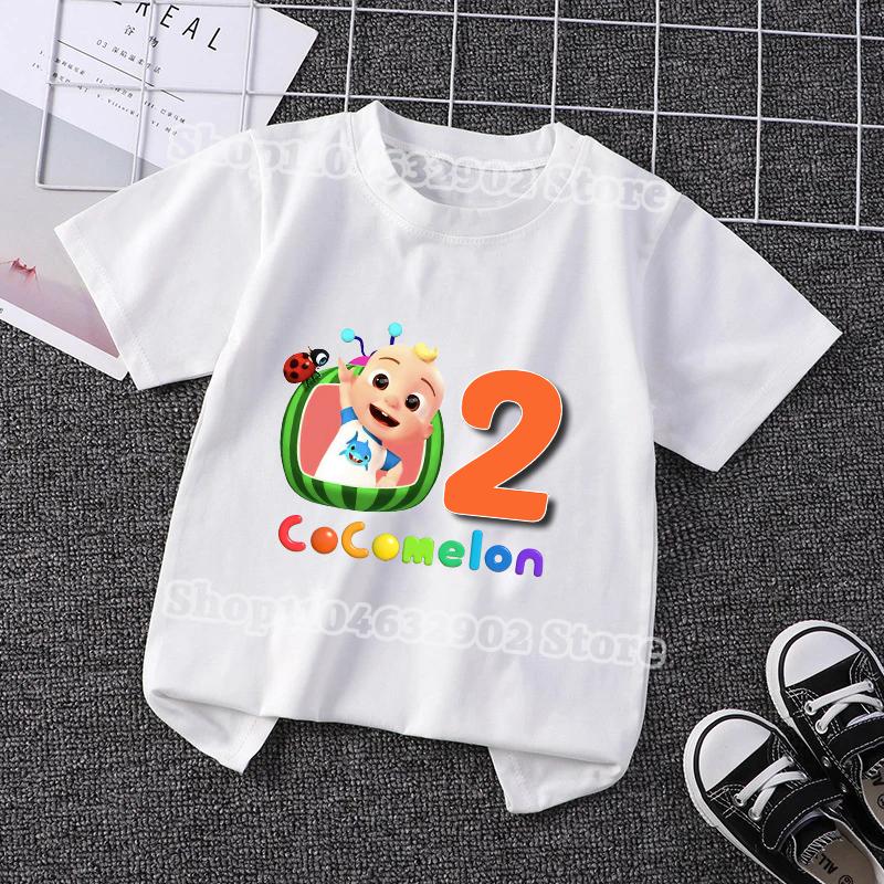 Cocomelons Kids Summe T-shirts Boys Girls Birthday Party Tee Cartoon Anime Graphic Print T-shirt Children Fashion Clothes Gifts