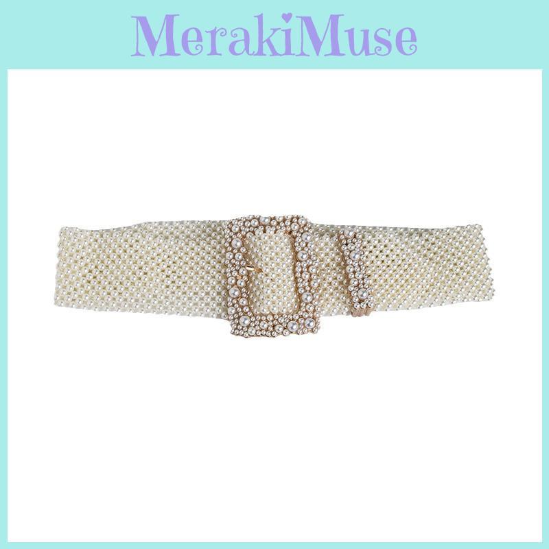 Waist Pearl Artificial Chain With Square Needle Buckle Design For Daily Wear