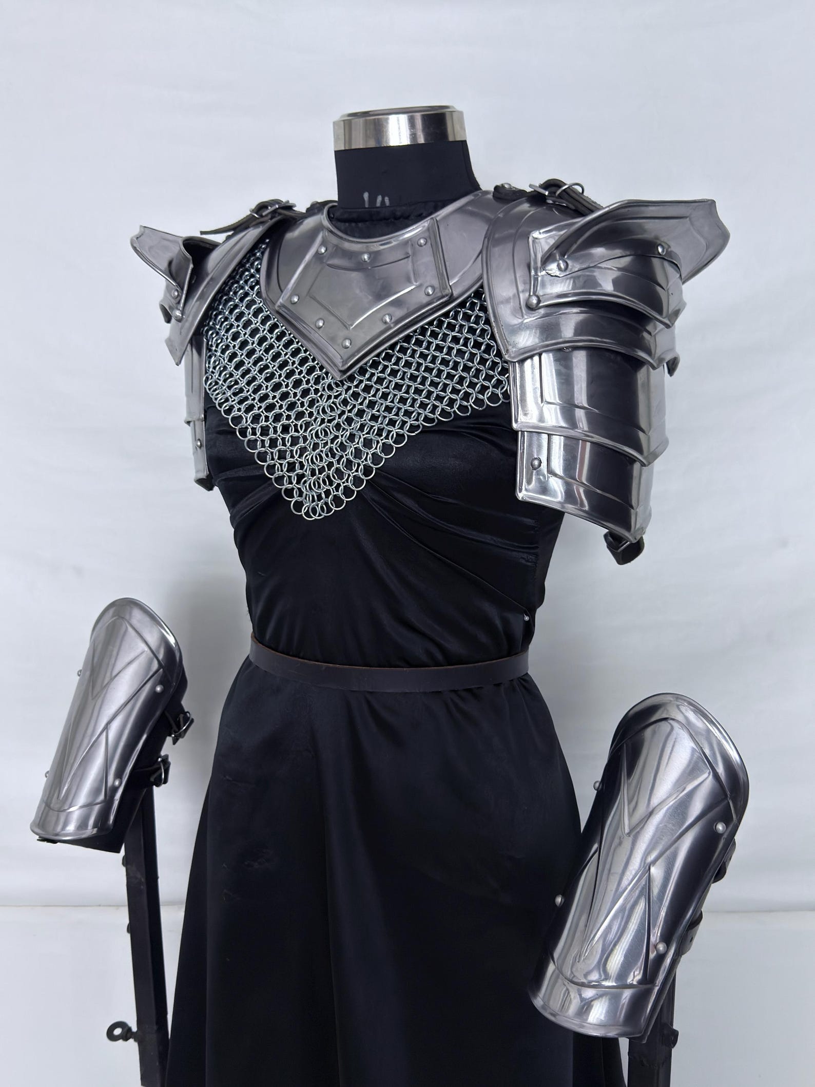 Knight Steel Armor Suit Medieval Warrior Reenactment Cosplay Costume