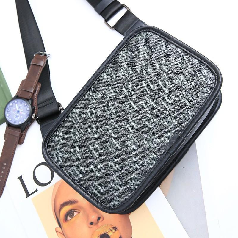 Karierte Modische Schultertasche Street Koreanische Herren Umhängetasche Outdoor Pendeln Klein
